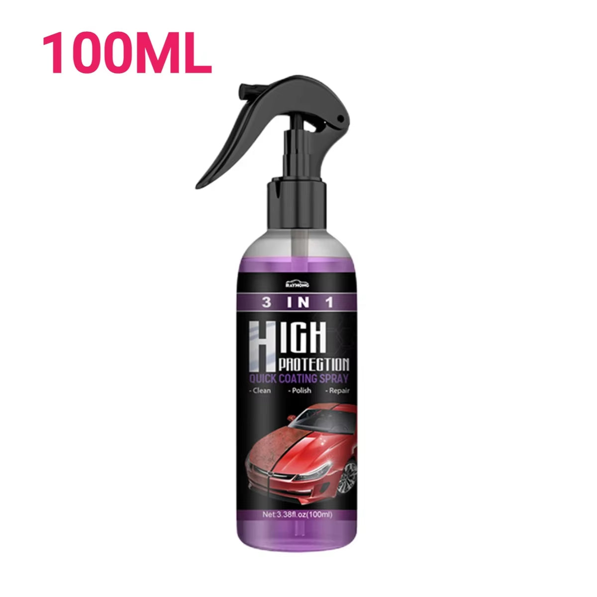 3In1 Quick Coating Spray 100ML High Protection Shine Armor Ceramic Car Wash Car Shield Coating Cleaning Nano Polishing Paint Wax