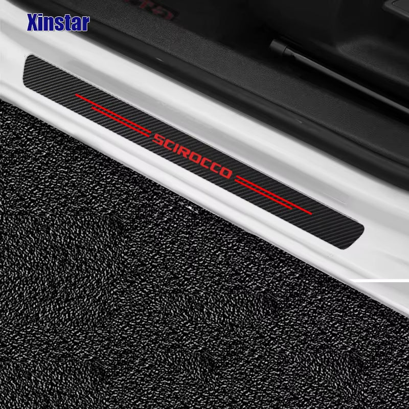 2X Car Protector Door Sill Stickers for VW Volkswagen SCIROCCO Auto Accessories