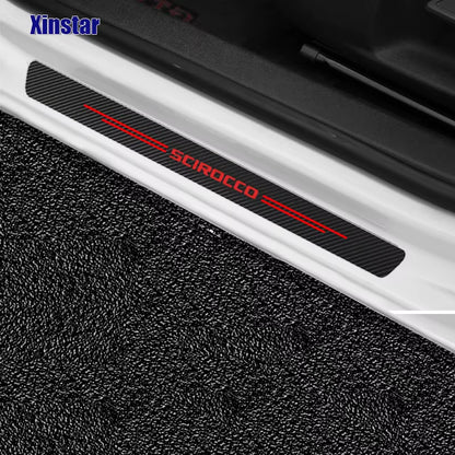 2X Car Protector Door Sill Stickers for VW Volkswagen SCIROCCO Auto Accessories