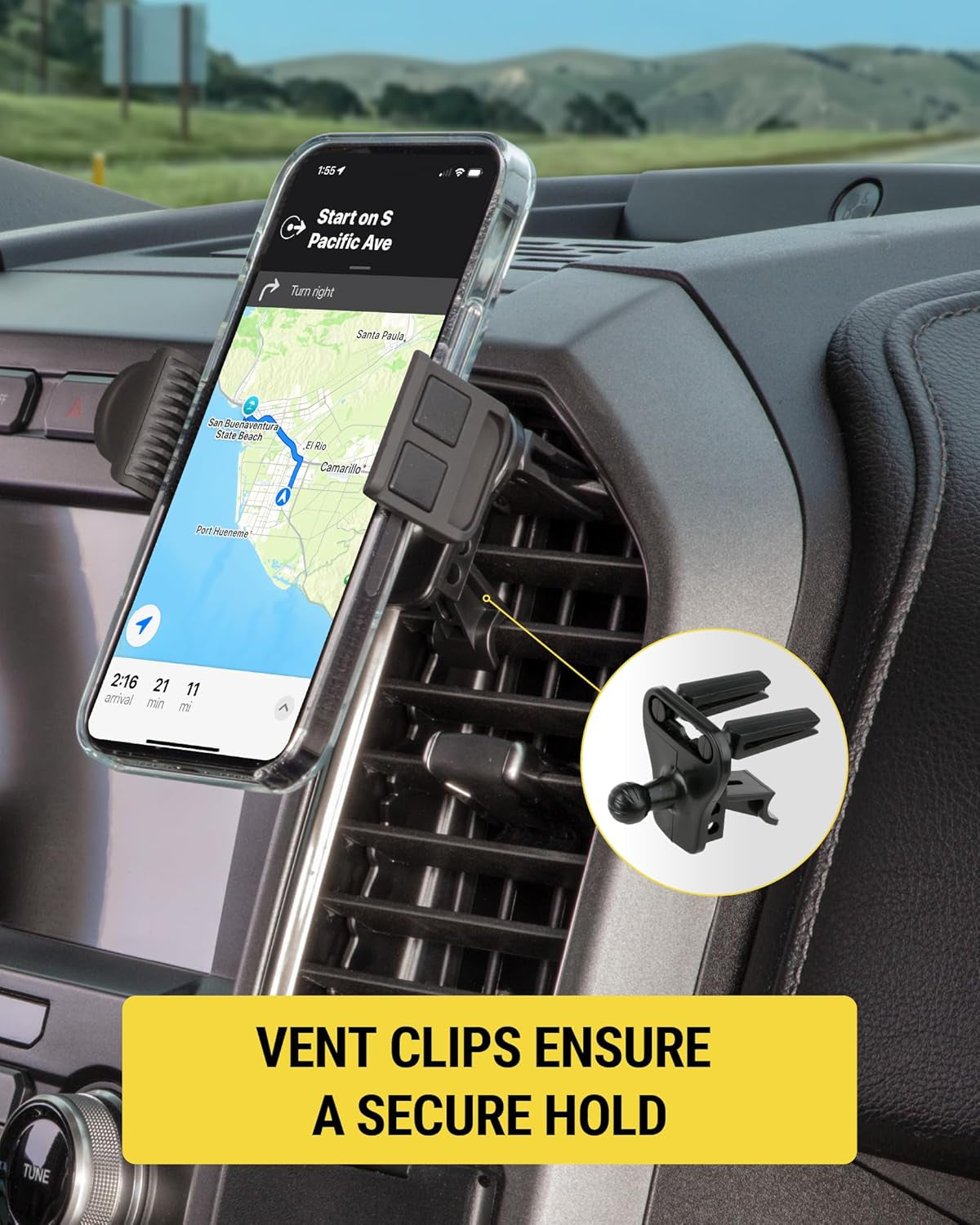 HVM2-1 Ventmount Universal Vent Smartphone Mount for the Car | Cellphone Holder | Hands-Free