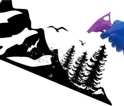 Mountain Car Decals, Cool Auto Stickers Waterproof Vinyl Hood Decal Forest Car Window Stickers Auto Graphics Body Side Door Trunk Decoration for Racing Car SUV Truck Off-Road Vehicle RV, Black Right