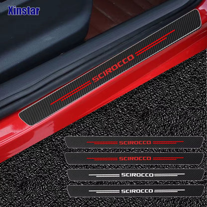 2X Car Protector Door Sill Stickers for VW Volkswagen SCIROCCO Auto Accessories