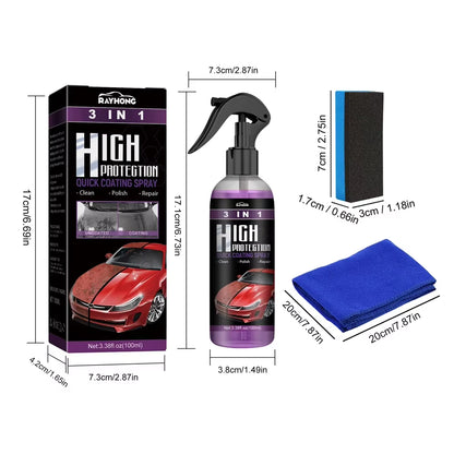 3In1 Quick Coating Spray 100ML High Protection Shine Armor Ceramic Car Wash Car Shield Coating Cleaning Nano Polishing Paint Wax