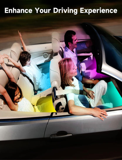 Upgraded Muliticolor Interior Car Lights, App Control RGBIC Smart Car Lights, 16 Million Color Option Car LED Lights, DIY Mode, Multiple Scene Options Car LED Lights for Cars, Trucks, Suvs