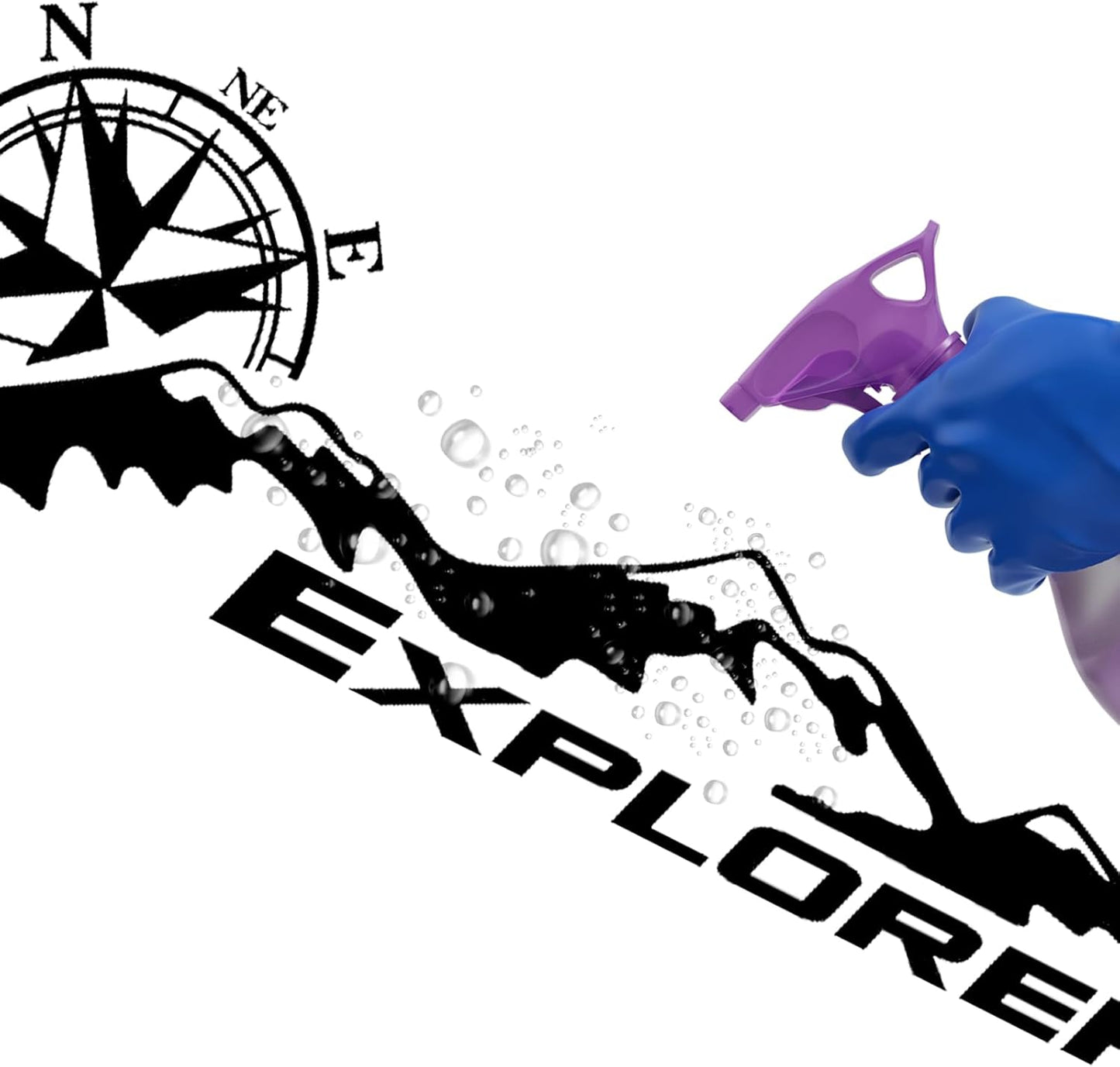 Car Decals Mountain Compass, Cool Auto Stickers Waterproof Vinyl Hood Decal Car Window Stickers Auto Graphics Body Side Door Trunk Decoration for Racing Car SUV Truck Off-Road Vehicle Jeep RV, Left