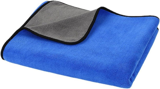 Microfiber Drying Towel - 20'' X 40'' (400GSM) - Extra Large Car Drying Cloth - 50CM*100CM - Blue Grey