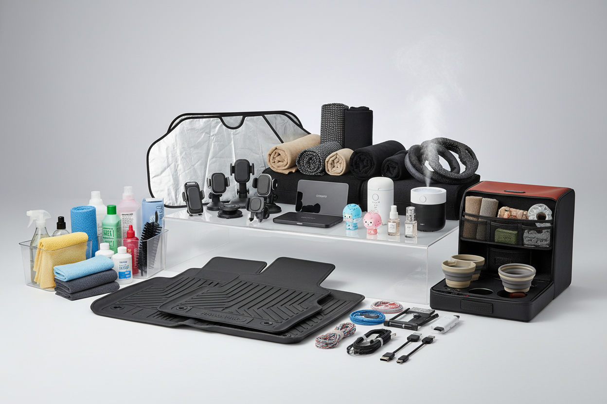 Image that show a lot of car accessories